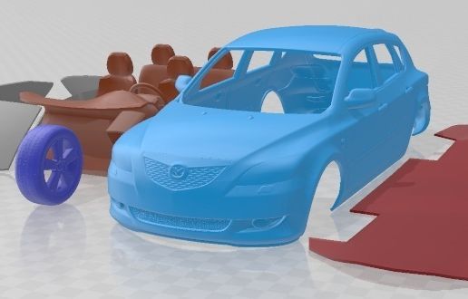 🚗 Mazda Hatchback 2003 Printable Car・ 3D File for 3D printing