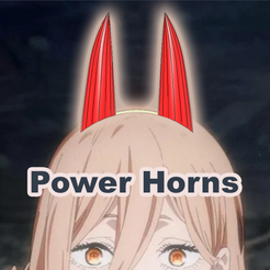 PowerHorns1.png Anime Chainsaw Man Power Horns Headwear Cosplay Demon  Headband Hairpin Prop
