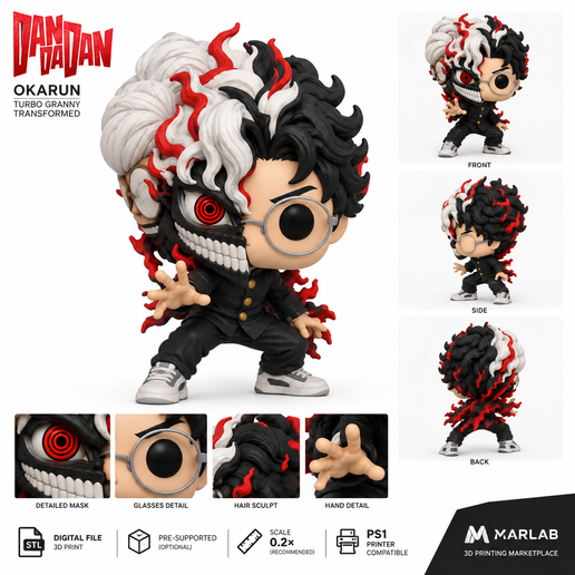 Okarun – Turbo Granny Transformation | 3D Printable Figure