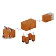 pixel-art-fox-renard-3d-print-voxel-stl-exploded-view.jpg Pixelated Fox - Renard - STL File - Pixel Art 3D Model - 3D Printing - Support-Free - Magnetic Assembly - Creature - Minecraft