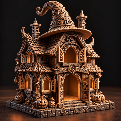 Halloween Witch House – Magical Wizard Cottage STL