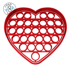 Pop-it-Heart_9cm_2pc_CP.png Download STL file Heart - Pop It - Cookie Cutter - Fondant - Polymer Clay • 3D printer object, Cambeiro