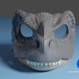 T-Rex-Mask-Render4.jpg Fichier STL Masque portable T-Rex Dino・Plan pour impression 3D à télécharger
