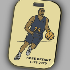 STL file Keychain Keychain Keychain Lakers Kobe Bryant T-Shirt 24