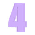 NUMERO 4.stl PACK LED NUMBERS FROM 0 TO 9 - SIGN - POSTER
