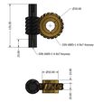 CD55-Shaft-TD.jpg Worm Gear - Center D. 55 mm - Ratio 45 & 50 - Worm with Shaft