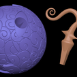 slice1.png Baku Baku no Mi ou Munch Munch Fruit, One Piece Wapol devil fruit .stl files, prontos para impressão 3d