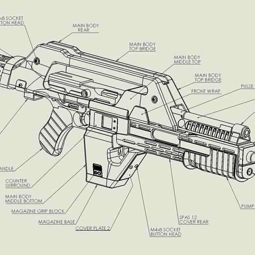 UPDATE-8.jpg Download file Aliens - M41A Pulse Rifle • 3D printable design, lilykill