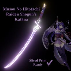 kapak.jpg Файл STL Меч Баала - Raiden Shogun - Genshin Impact - Musou No Hitotachi - Print Ready・Модель для печати в 3D скачать