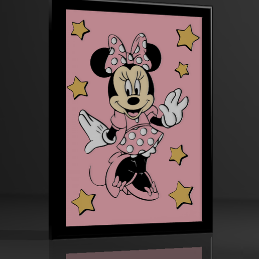 3.png Archivo STL Marco decorativo "Minnie" v2・Objeto imprimible en 3D para descargar, tweety35