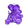 Cute Cartoon Couple Riding Scooter 3D Model (2).stl Casal bonito do desenho animado que monta a scooter modelo 3D