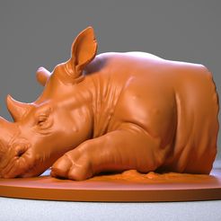 RH.jpg Free STL file Rhino・Object to download and to 3D print