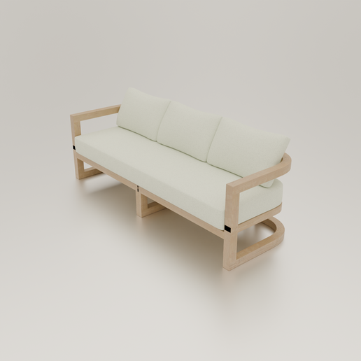 12.png 1/12 Scale STL File, Dollhouse Garden Sofa Set