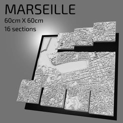 MARSEILLEE.jpg STL file 3D Marseille | Digital Files | 3D STL File | Marseille 3D Map | 3D City Art | 3D Printed Landmark | Model of Marseille Skyline | 3D Art・3D printable model to download