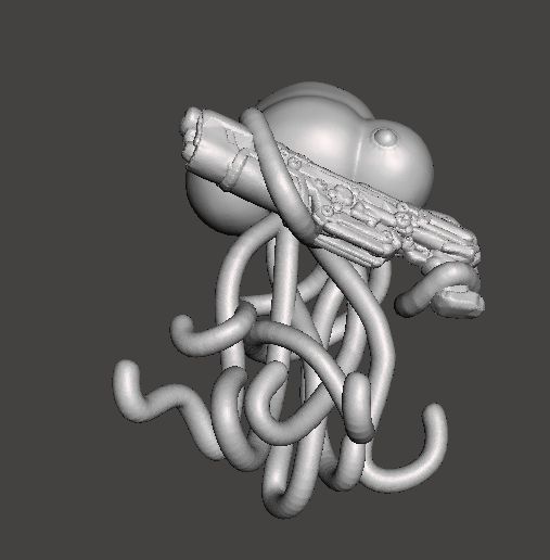 msmartianwlaser8.jpg METAL SLUG MARTIAN WITH LASER RIFLE MINIATURE MODEL FOR SCIFI GAMES RPG