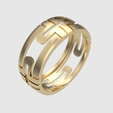 rotating_50.png Bold Geometric Pattern Ring 3D print