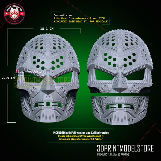 3D file Dr Doom Face Shell Mask - Marvel Cosplay Helmet 🐚 ・3D print ...