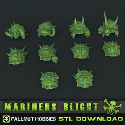 LG ae oa FALL@UT HOBBIES STL DOWNLOAD Mariners Blight 28mm Shoulder Pads Corrupted and Clean