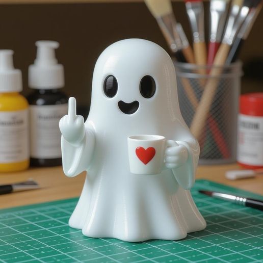 Cute ghost / middle finger / art toy / Halloween / magic makes 3D model
