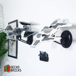 10.jpg 3D file Gecko Bricks Wall Mounts For Starwars Tie Interceptor & Fang Fighter 75348・3D printing design to download