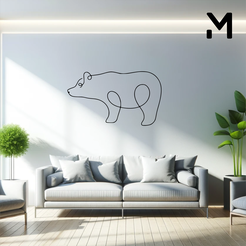 bear.png Wall silhouette - One line - bear