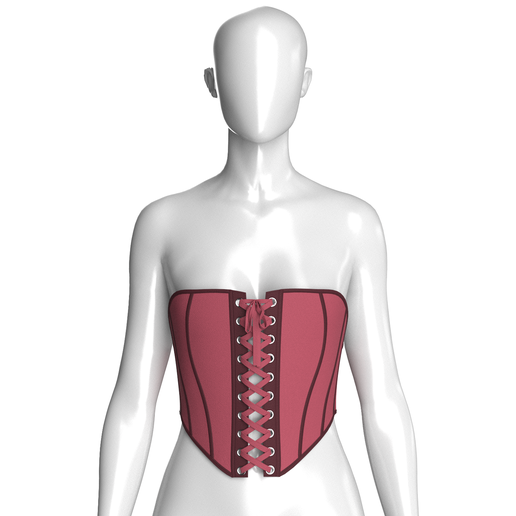 Girls Front Lace-Up Crop Top | Marvelous / Clo3d / obj / fbx