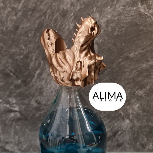 Bottle top dragon head