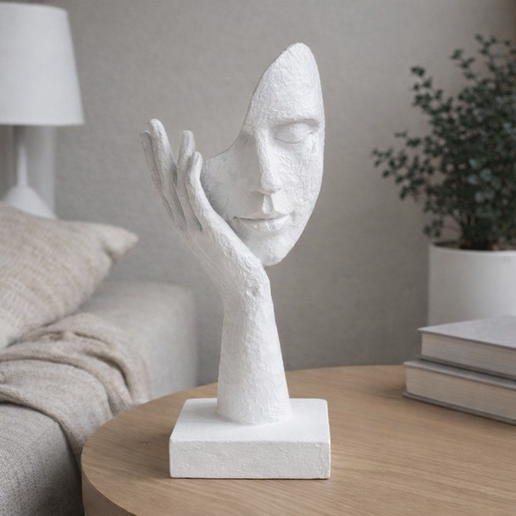 Modern Abstract Face Sculpture STL File