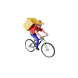 Driving-bicucle-pose.png Pizza delivery character design