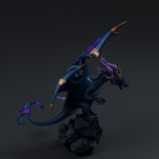Cosmic Dragon 3 3D printable STL miniature