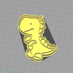 12.png STL file Dinosaur - T Rex - Cookie Cutter + Stamp・3D printer model to download