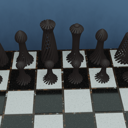 1Black.png Twisted Chess Set Unique Hollow
