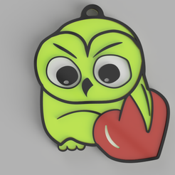 buo_corazon01.png Fichier STL porte-clés coeur de hibou・Plan pour impression 3D à télécharger