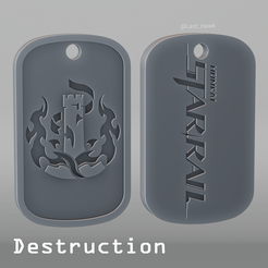 h_01.png STL file Destruction dogtag Honkai Star Rail・3D printable model to download