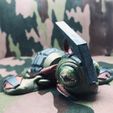 Grenouille, Tortue Grenade, Militaire, 4 juillet, Cinderwing3D, Articulation, Impression en place, Sans support, Mignon