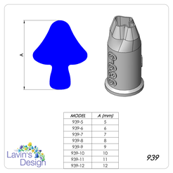 939-5-12.png Fichier STL COUPEUR DE MICRO PÂTE POLYMÈRE / 8 TAILLES / FORME CHAMPIGNON / LED939・Objet pour imprimante 3D à télécharger