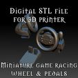 PC-kit_game-racing-wheel.jpg Game racing wheel and pedals for diorama and miniature dollhouse