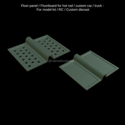 Floor panel / Floorboard for hot rod / custom car / truck - For model kit / RC / Custom diecast @nahuelcus Файл STL Панель пола / напольная доска для хот-рода / кастомного автомобиля / грузовика - Для набора модели / RC / Custom diecast・Шаблон для загрузки и 3D-печати, ditomaso147