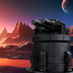 turret_render1.png STL file Gatling Turret Kit | Tabletop Mini・3D print model to download