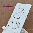 1 - Profil avant.JPG FOLDING SUPPORT FOR SMARTPHONE OR TABLET TELEPHONE - Reason: Elephant ...   Foldable support for mobile phone and small digital tablet - pattern: "Elephant".
