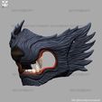 02.jpg Wolf Face Mask Cosplay - High Quality Details 3D print model