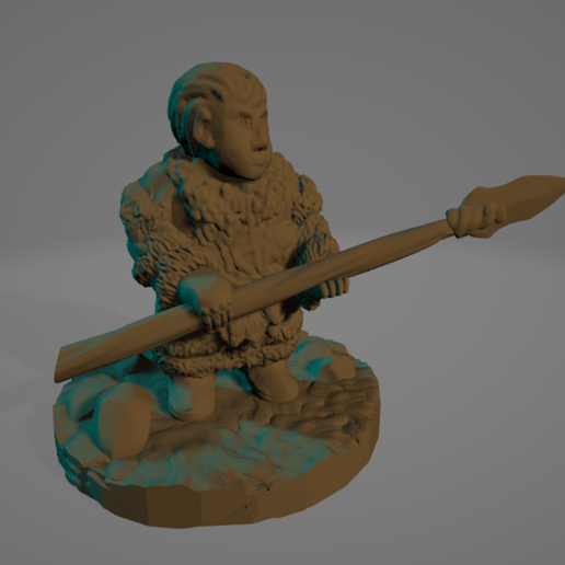 IA Kid With Spear.png STL file Ice Age Kid With Spear・3D printing idea to download, Ellie_Valkyrie