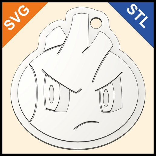 Tyrogue Keychain – Shuffle-Style Pokémon – STL & SVG