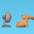 Cod1385-Dog-With-Fan-1.png Archivo 3D Perro con abanico・Plan de impresora 3D para descargar