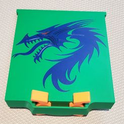 Dragon-Make.jpg DRAGON CARD BOX LID WITH BEAR MODELED IN FOR EASY in software painting