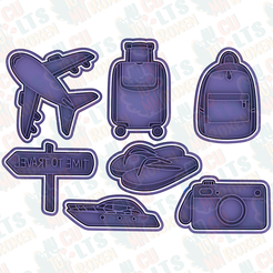 Time-to-travel-cookie-cutter-set-of-7.png Datei 3D Zeit zu reisen Ausstechformen 7er Set *・Modell für 3D-Druck zum herunterladen