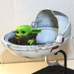 IMG_3529.JPEG Fichier STL Poussette flottante Baby Yoda・Objet pour impression 3D à télécharger