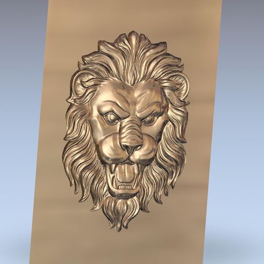 lion_head2.jpg Free STL file lion head・3D printer design to download, stlfilesfree