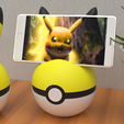 pikaball2.png PikaBall Phone Holder: Pikachu Pokeball Design