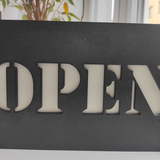 Open Model Sign Download STL file Shop LED sign - OPEN • Model to 3D print ・ Cults